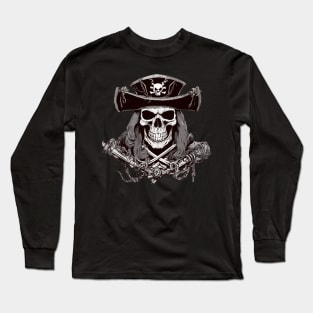 Skull And Bones The Dead Pirate Captain Long Sleeve T-Shirt